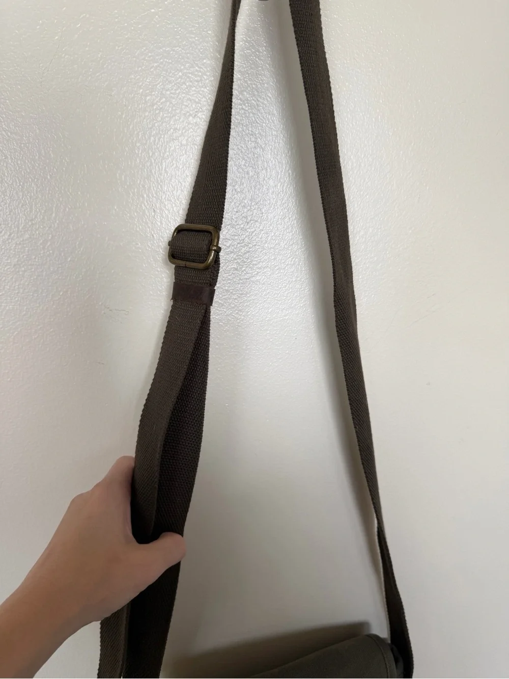 TOPWOLF Faded Olive Green Canvas Satchel Messenger Crossbody Bag